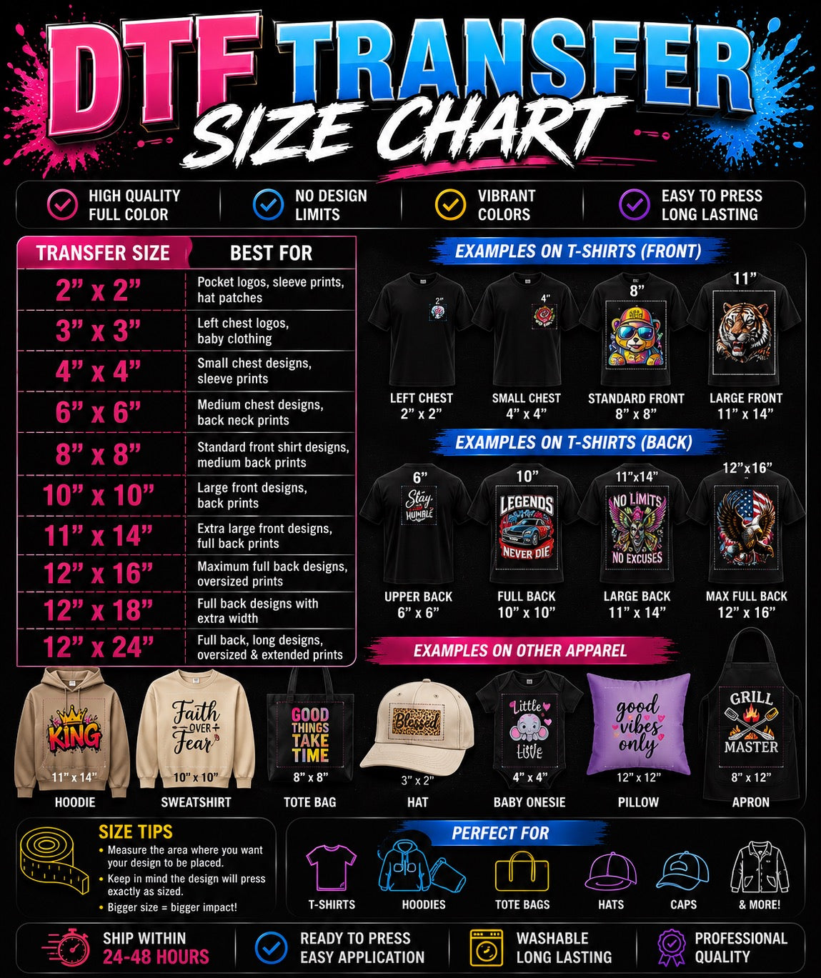 Custom DTF Prints | 24-48hr Shipping