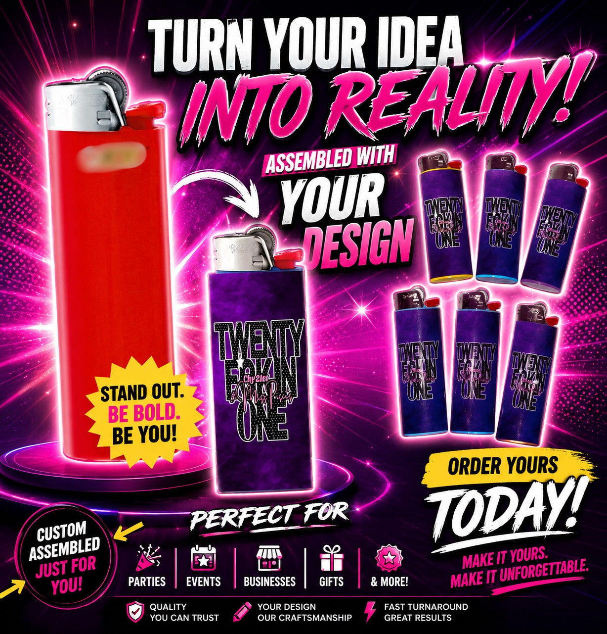 Custom Bic Lighter Canva Template