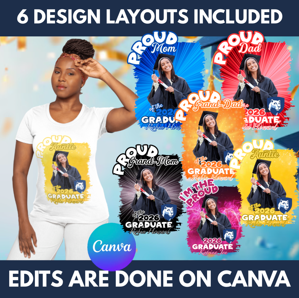 Proud Family of the Graduate Shirt Design | Editable in Canva